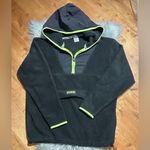 Victoria's Secret  PINK Fleece Pullover Hoodie Neon Trim Black Size Large Photo 0