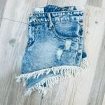Oscar St boutique denim frayed jean shorts sz small. Blue Photo 2