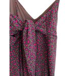 Banana Republic Slip Midi Dress Size Medium Petite Leopard Brown Pink Tie Back Photo 3
