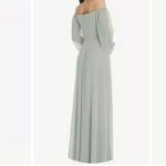 DESSY COLLECTION convertible neck long sleeve chiffon gown dress ✨ Green Size 0 Photo 1