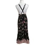 Poupette St. Barth  New Long Dress Mara Open Back Black Pink Shaded Silk Satin S Photo 3