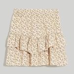 Madewell NWT  Flannel Cream Pull-On Floral Tiered Mini Skirt Sz S Photo 2