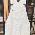 Old Navy New  overalls white denim slouchy jeans shortall ecru pockets romper Photo 0