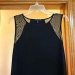 Eileen Fisher Black Sleeveless Tank Dress 100% Silk Sheer Accents Petite Medium Photo 1