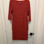Sharagano  Rust Textured Bodycon Dress 3/4 Sleeve Size 4 EUC Photo 1