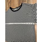 Madewell   soft cotton shirt w/ ruffle sleeves Black and white stripes.Sz L‎ Photo 6