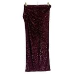 Wildfox  sequin ruched side slit midi skirt purple Photo 2