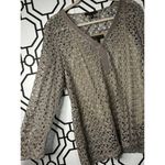 PICADILLY FASHIONS Silver Knit Sweater Top Womens M | Long Sleeve Swim Cover Photo 2