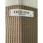 Ekouaer Tan Waffle Night Button Up Lounge Top, XLSDS Photo 4