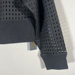 Cynthia Rowley NWT Rowley Fitness Black Perforated Mesh Pullover Photo 5