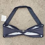 Norma Kamali  Bill‎ Mesh Halter Bikini Top Navy Blue M Photo 6