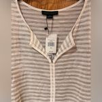 Sanctuary ‎ Curve Elina Metallic-stripe Split-Neck Long Sleeve Tee Shirt Size 2X Photo 4