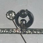 Lot of 3 Silver Tone CZ Rhinestone Brooch Shoulder Pins Stick Pin Photo 0