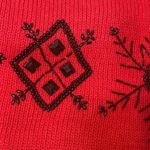 Shenanigans sweater Vintage Red black beaded holiday granny ugly Christmas Sz L Size L Photo 6