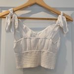 Hollister White Cropped Tie Tank Top Photo 2