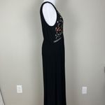 World Market Dress Womens Small Medium Black Embroidered Floral Maxi Boho India Photo 7