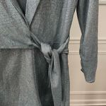 Boutique Brand Ice Blue Metallic Long Sleeve Wrap Front Romper S Photo 3