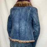 Gold East Spain Women's Vintage VTG Suede Leather Jacket M Med Medium Blue Brown Photo 2