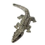 Silver Rhinestone Alligator Brooch Green eyes Photo 8
