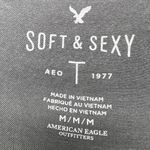 American Eagle  Top Womens Medium Lace Up Stonewash Relaxed Soft Minimalist Boho Photo 1