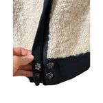 Anthropologie Sparrow Boucle Knit Color Block Wool Blend Sweater Jacket Sz S Black Photo 6