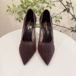 Saint Laurent Authentic  Anja Tulle Rhinestone Mesh 105 Pump Brown Coffee 37.5 Photo 2