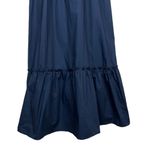 Molly Bracken NWT Tiered Cotton V-Neck Maxi Dress Navy Blue Size Medium Photo 3