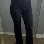 Black Bead Black Flared Pants- Suede feeling. Photo 2