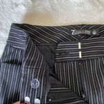 New York & Company Pinstriped Skinny Crop Pant Black Size 0P Photo 3