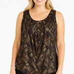 Alex Evenings  Black Gold Geometric Metallic Tank Top XL Photo 0