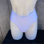 White Two Piece Padded Triangle Knot Front Top Bikini Set Size Medium Photo 4