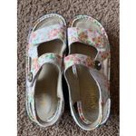 Alegria  White Leather Floral Flower BECKIE Prime Time Comfort Sandal Shoes 37 Photo 2