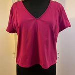 Sincerely Jules 2. Fuchsia Active V-Neck Shirt Short Sleeve Women’s Top Size L Photo 0