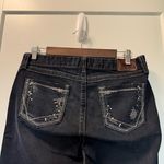 BKE Brie Flared Bootcut Trouser Style Jean Dark Wash Sequin Detail High Waist 28 Blue Photo 6