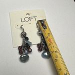 Loft Blue Purple Bead With Rhinestone Silver Tone Pierced Earrings NWT $14.99 Photo 2