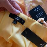 Pastel Yellow and Pink Jacquard Bustier Midi Dress With Pockets 🌿 XL Photo 7