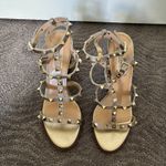 Valentino Garavani Rockstud Caged 90mm Block Heel Sandals Silver Leather Size 39 Photo 3