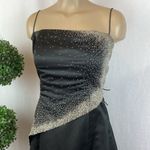 Cache Black & Sliver Maxi Formal Spaghetti Strap Rhinestone Embellished Dress 4 Photo 1