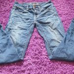 American Eagle  Outfitters super stretch super low jegging AEO denim jeans in dark wash blue size 00 short. Photo 12