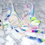 California Waves New Tie Dye Metallic Ring Bikini Swim Top Multicolor Photo 5