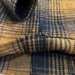 Mystree NEW  Womens Plaid Shirt‎ Jacket Shacket Brown Blue Hooded Size Large Photo 10