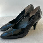 Pierre Cardin Vintage Black Patent Leather Heels Party Career Pumps Size 6.5 Photo 0