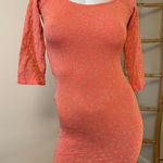 Arden B  Bodycon Dress Cut Out Back Coral/Gold Animal Print Y2K Vintage Small Photo 0
