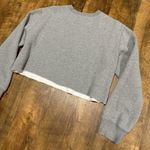 Vtg Y2K Polo Ralph Lauren Cropped Pullover Crewneck Sz Medium Grey Flag Photo 10