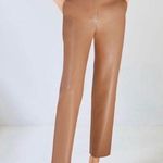 Babaton Aritzia Vegan Leather Command Cropped Pant In Camel Size 00 Photo 0