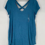 Jessica Simpson  Maternity Soft‎ Blue Strappy V-Neck Short Sleeve Tee Photo 0