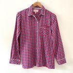 Victoria's Secret Victoria’s Secret pajama top women's small red purple plaid button down Photo 1