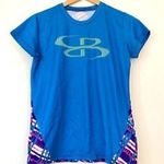 Boombah  Turquoise Blue Pink Purple Spellout Logo Short Sleeve Active Tee Medium Photo 0