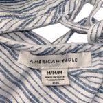 American Eagle Women’s Medium Linen and cotton Blend Dress White and Blue Photo 8