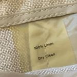 Talbots cropped pants 14 100% pure Irish Linen khaki wide leg contour tie waist Photo 2